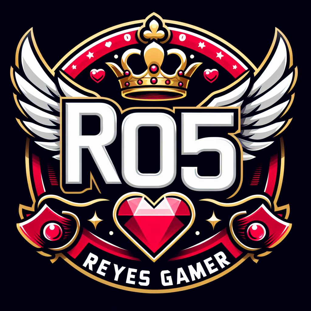 Es el logo del sitio, conformado por una corona dorada, alas de ángel y los textos R05 y Reyes Gamer.